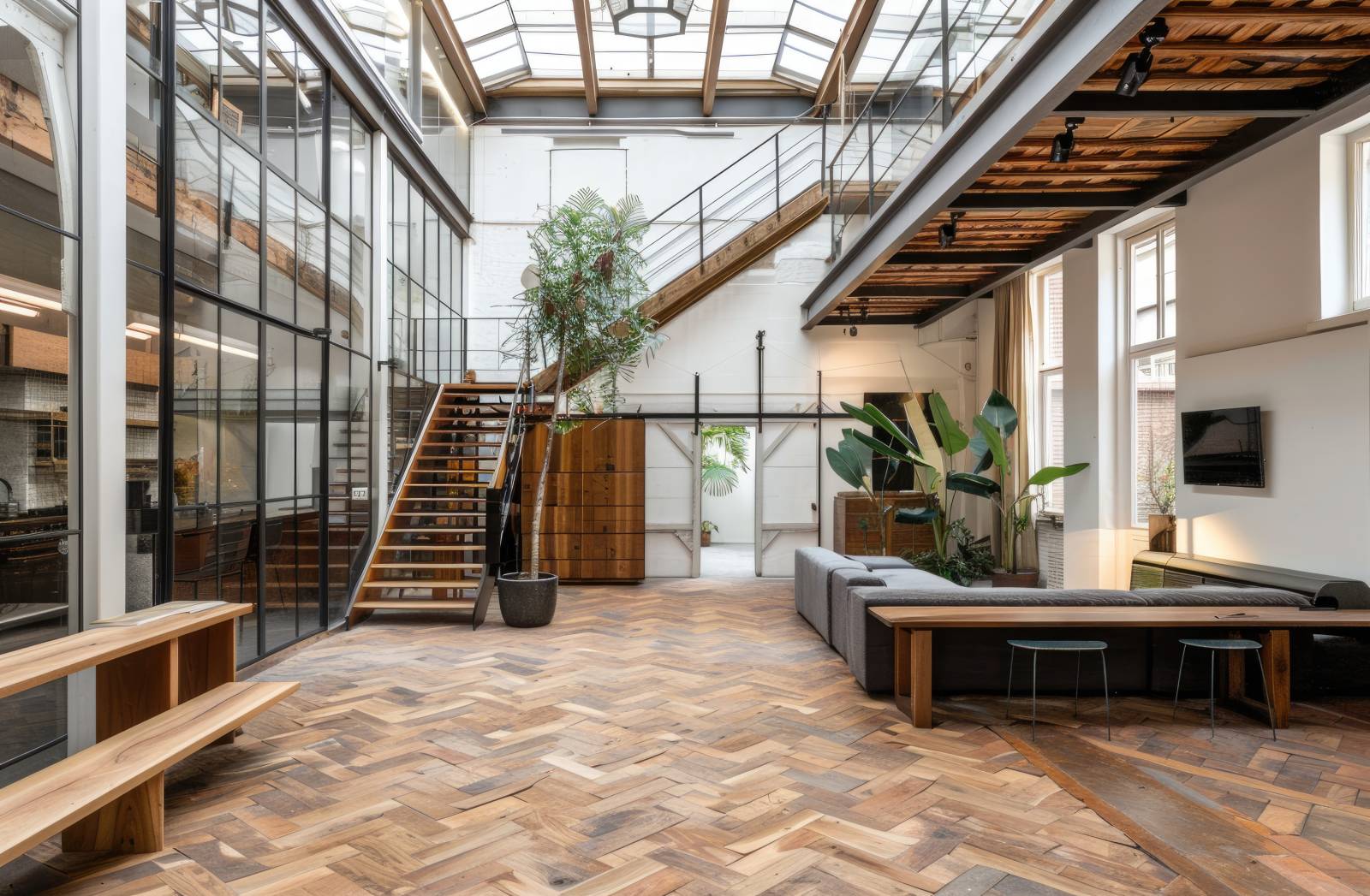 Professionnel pour ponçage et vitrification de parquet en bois dans un bureau d'entreprise à Saint Priest et la région de Lyon